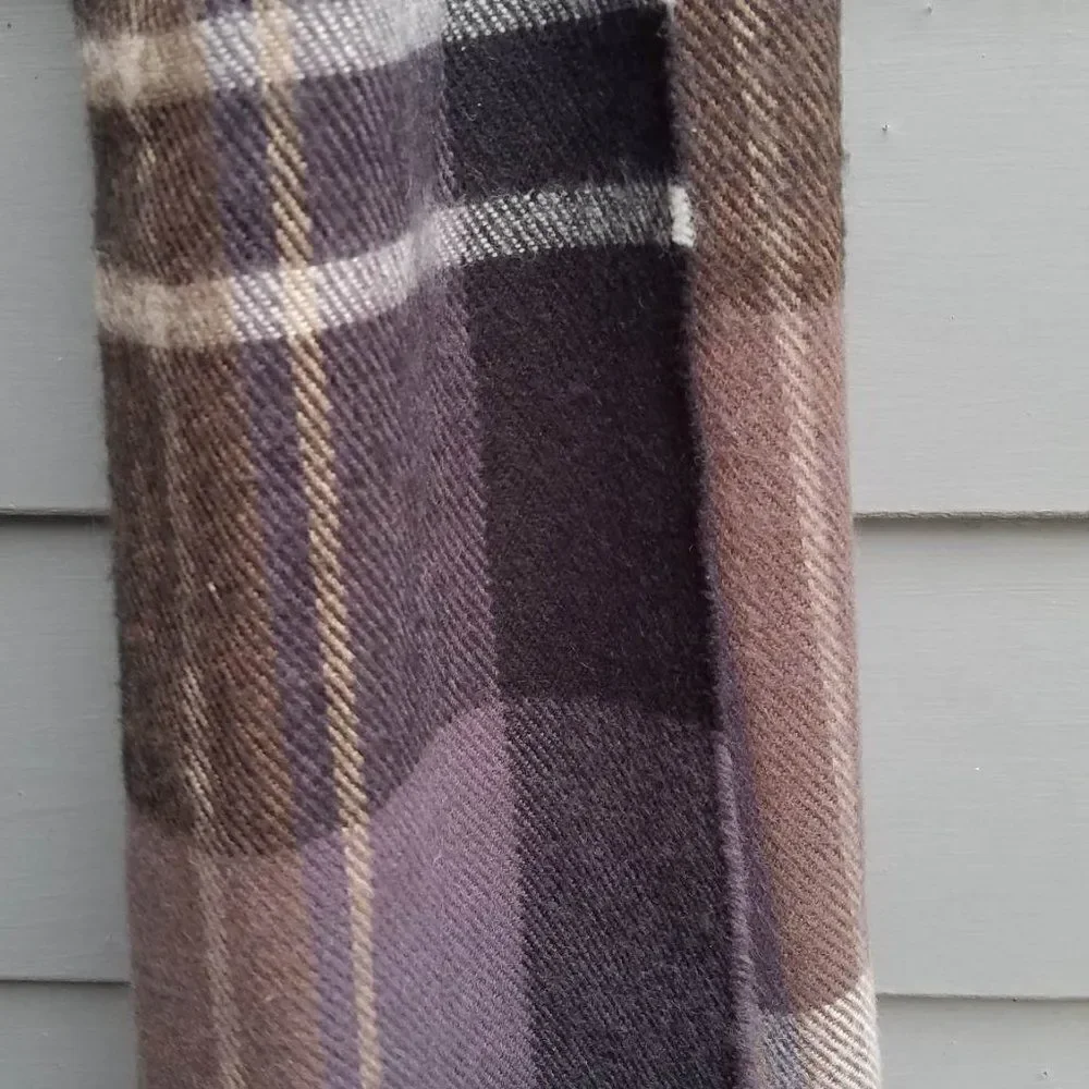 Brown Plaid Acrylic Scarf  9